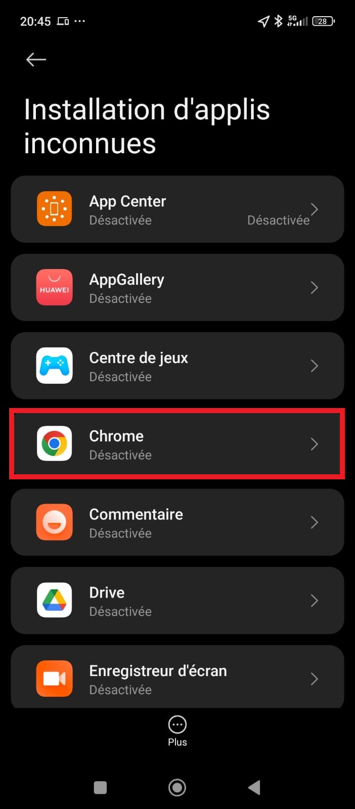 Onglet sur le navigateur